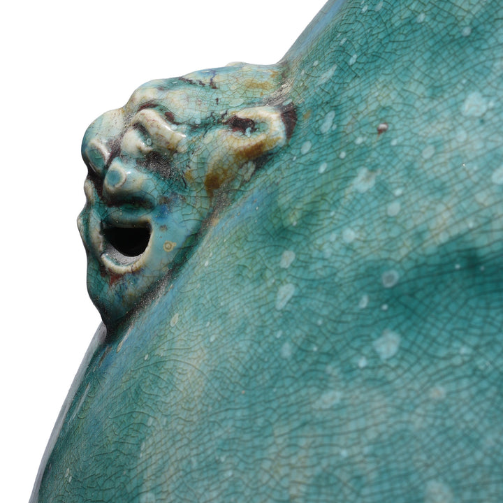 Face Detail From Green Yaobian Glaze Vase