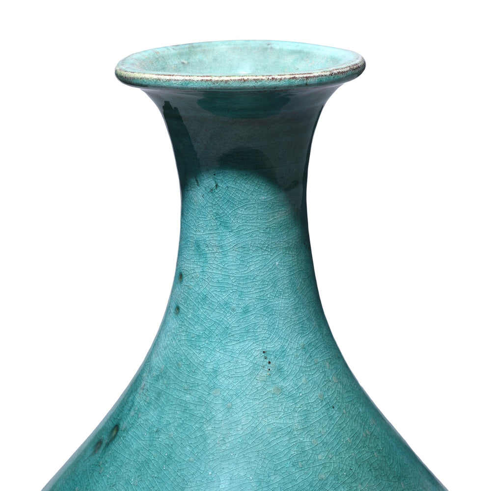 Neck Detail From Green Yaobian Glaze Vase | Indigo Antiques