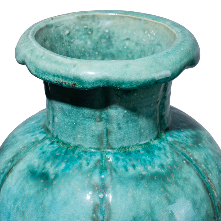 Rim Detail From Green Yaobian Glaze Vase | Indigo Antiques