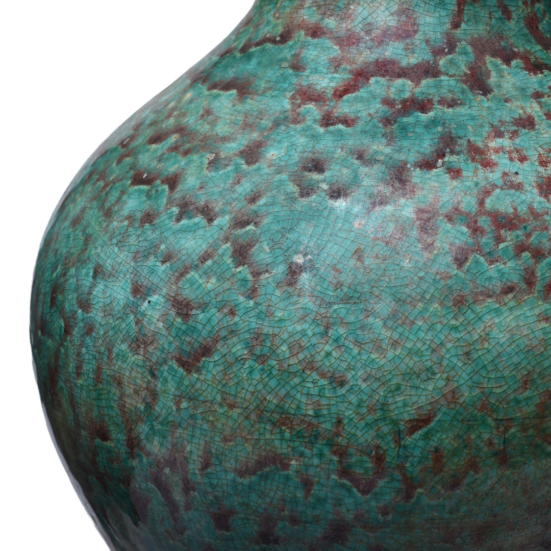 Glaze Detail From Green Yaobian Glaze Fengweizen Vase | Indigo Antiques