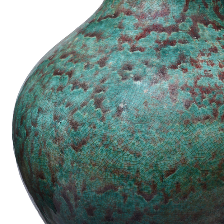 Glaze Detail From Green Yaobian Glaze Fengweizen Vase | Indigo Antiques