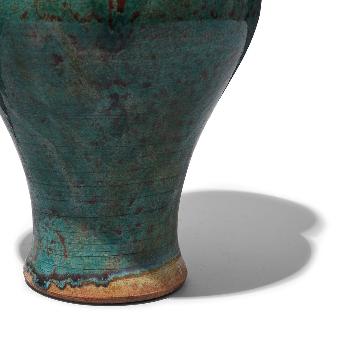 Base Detail From Green Yaobian Glaze Fengweizen Vase | Indigo Antiques