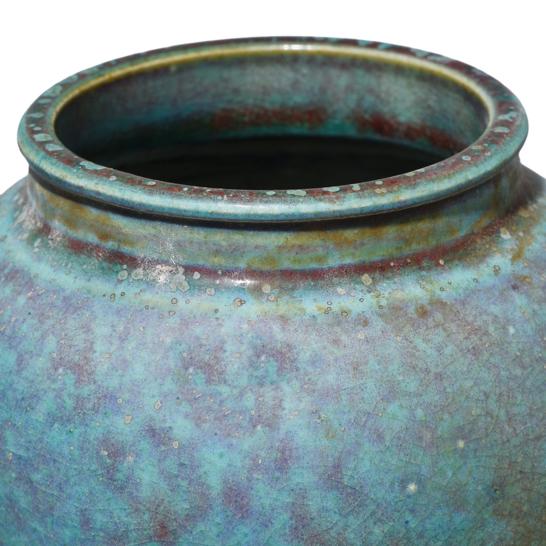 Rim Detail From Chinese Green Yaobian Glaze Miniature Vase