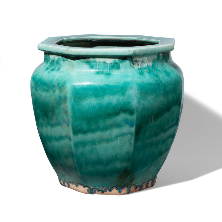 Chinese Green Yaobian Glaze Planter | Indigo Antiques