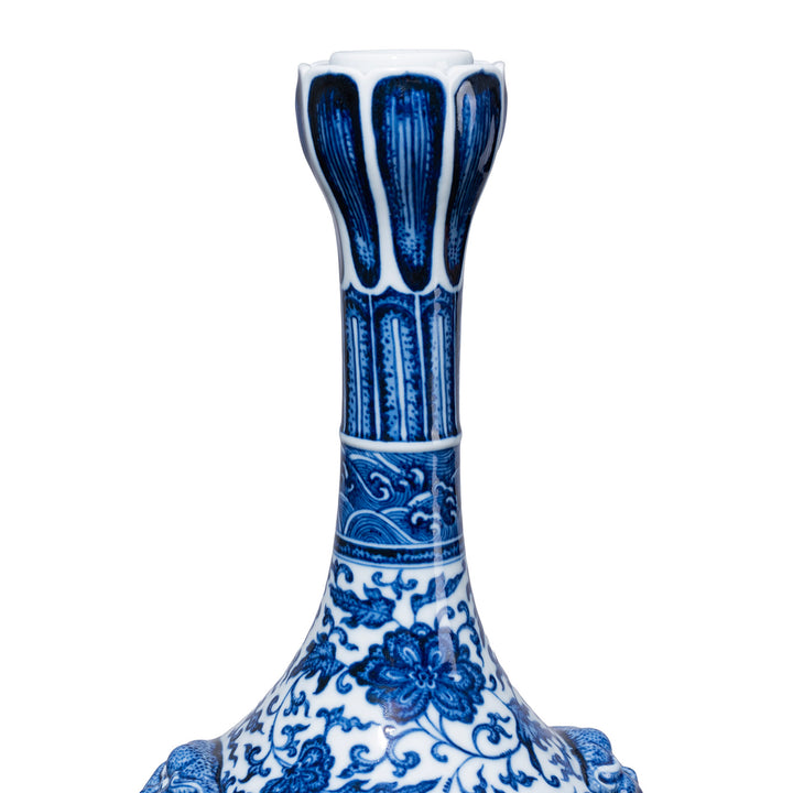 Neck Detail From Blue & White Porcelain Lotus Mouth Vase | Indigo Antiques