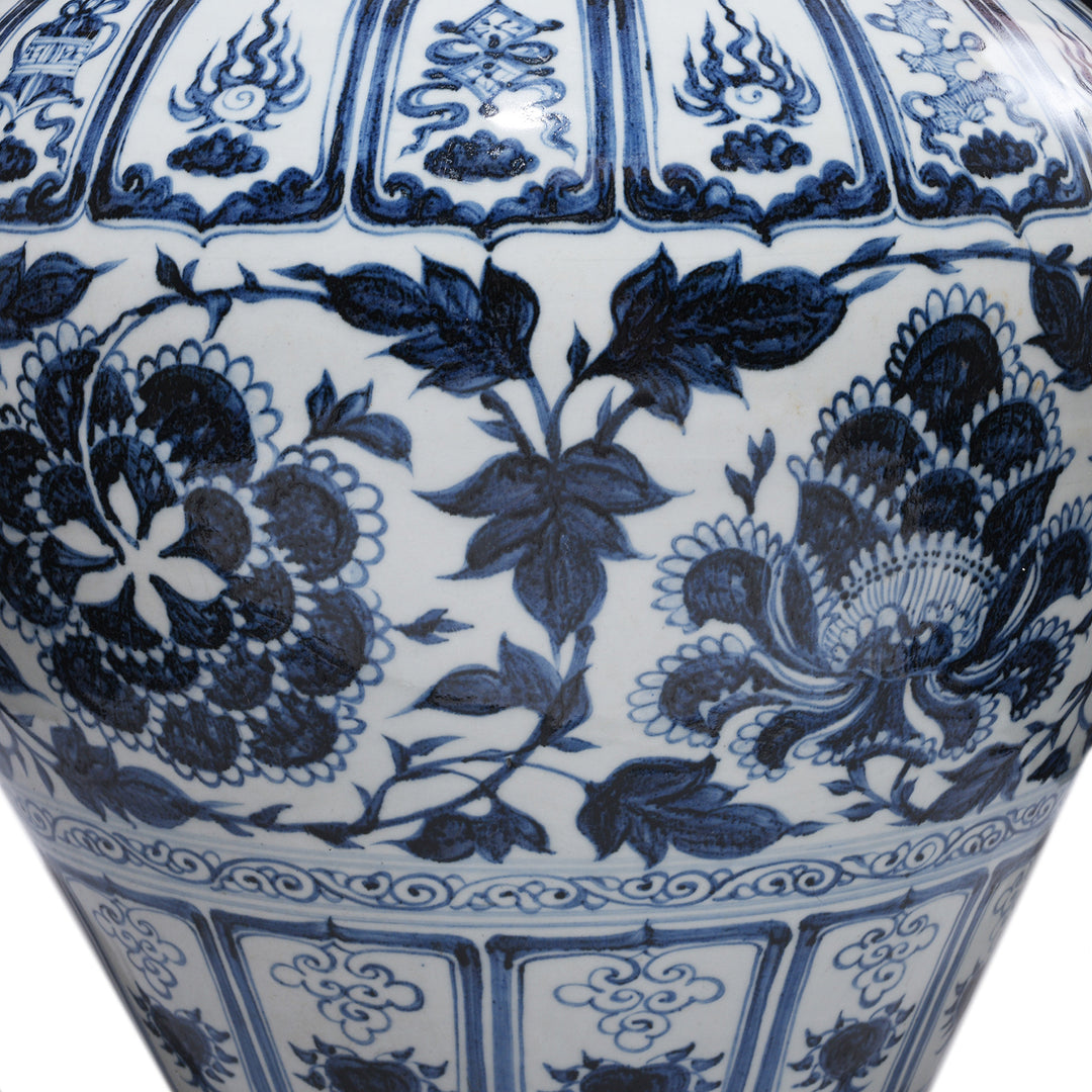 Design Detail From Blue & White Porcelain Jar - Auspicious Symbols | Indigo Antiques