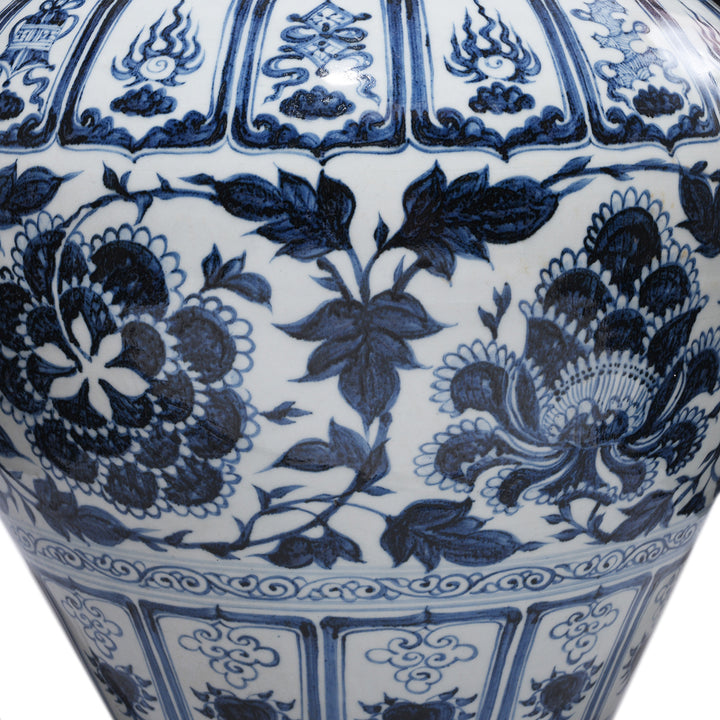 Design Detail From Blue & White Porcelain Jar - Auspicious Symbols | Indigo Antiques
