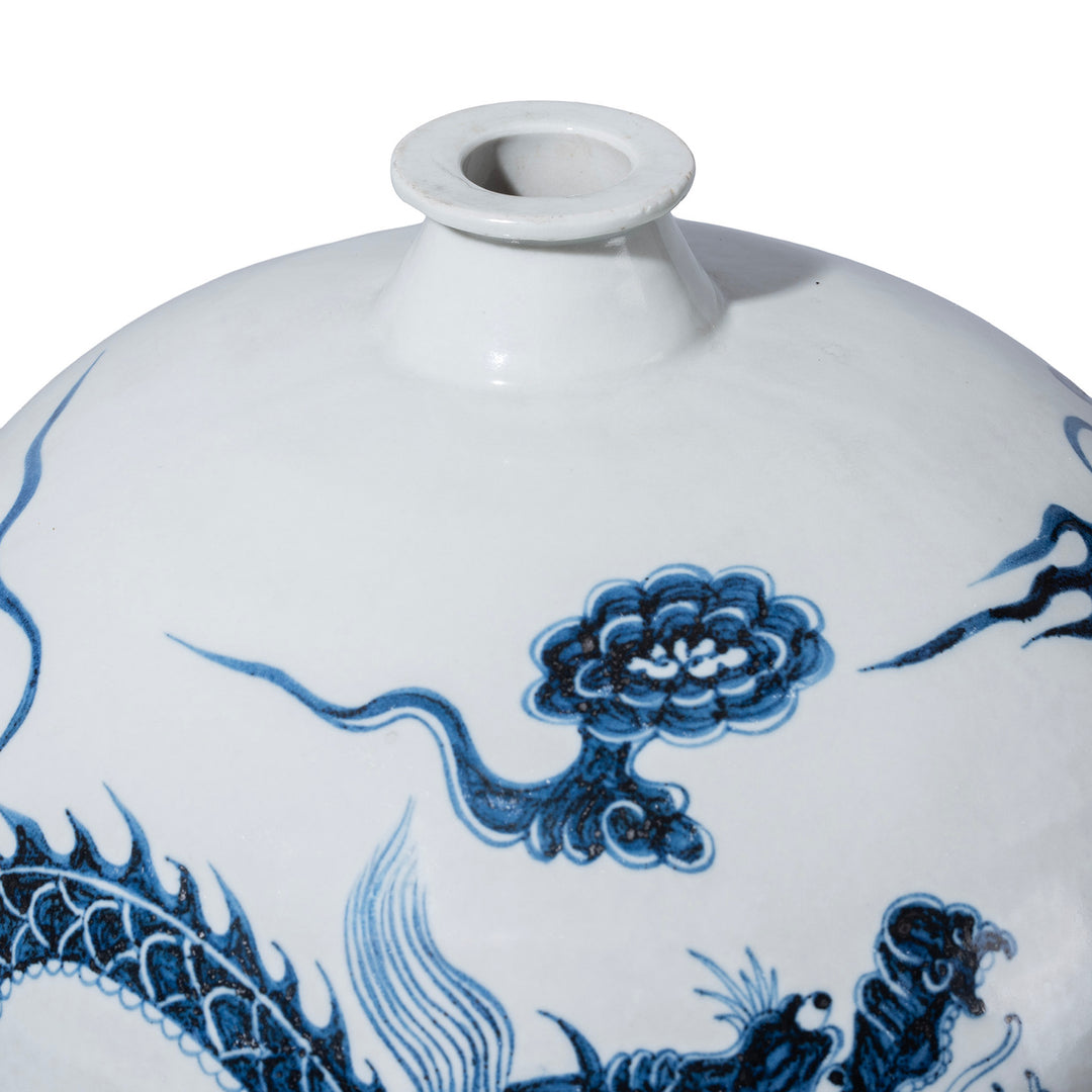 Spout Detail From Chinese Blue & White Porcelain Meiping Vase - Dragon Design | Indigo Antiques