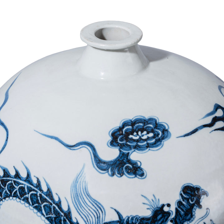 Spout Detail From Chinese Blue & White Porcelain Meiping Vase - Dragon Design | Indigo Antiques