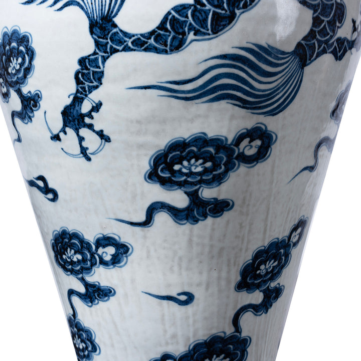 Chinese Blue & White Porcelain Meiping Vase - Dragon Design | Indigo Antiques