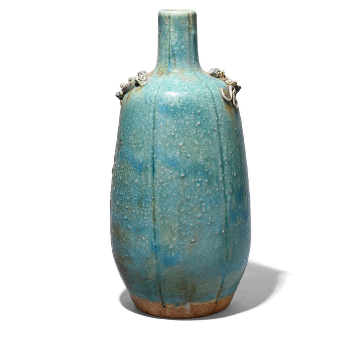 Chinese Green Yaobian Glaze Lizard Vase | Indigo Antiques