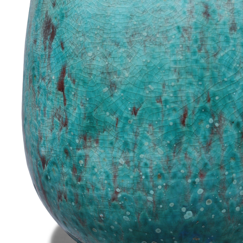Detail From Green Copper Glazed Terracotta Ewer | Indigo Antiques