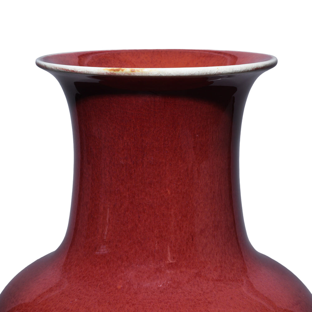 Rim Detail From Darker Glaze Chinese Yaobian Glaze Fenzweizen Vase | Indigo Antiques