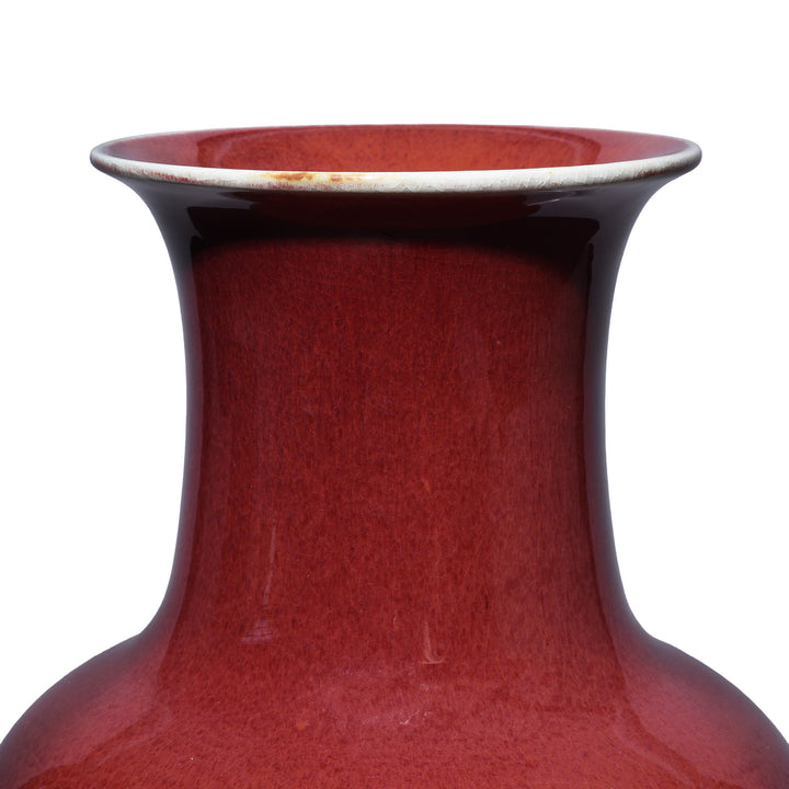 Rim Detail From Darker Glaze Chinese Yaobian Glaze Fenzweizen Vase | Indigo Antiques
