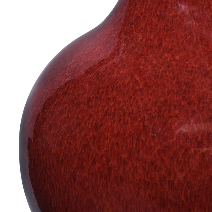 Glaze Detail From Sang De Boeuf Porcelain Tianqiuping Vase  | Indigo Antiques