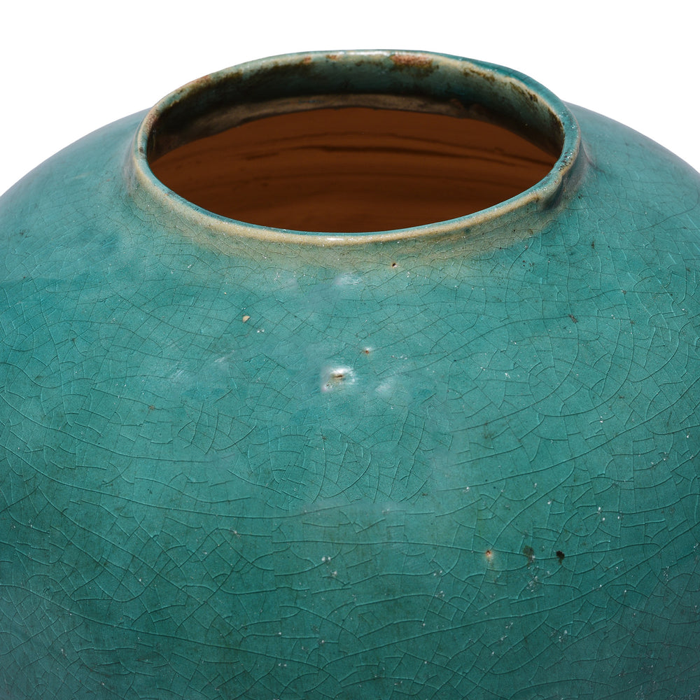 Rim Detail From Chinese Green Glaze Ginger Jar | Indigo Antiques