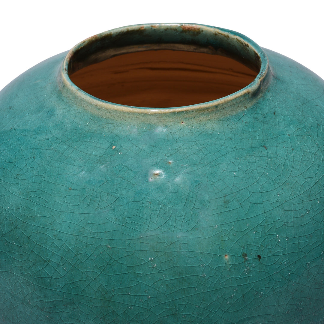 Rim Detail From Chinese Green Glaze Ginger Jar | Indigo Antiques