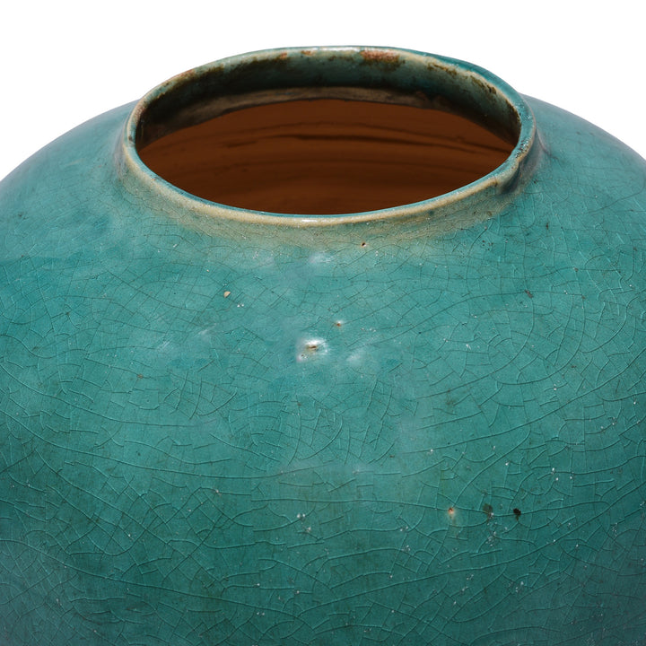 Rim Detail From Chinese Green Glaze Ginger Jar | Indigo Antiques