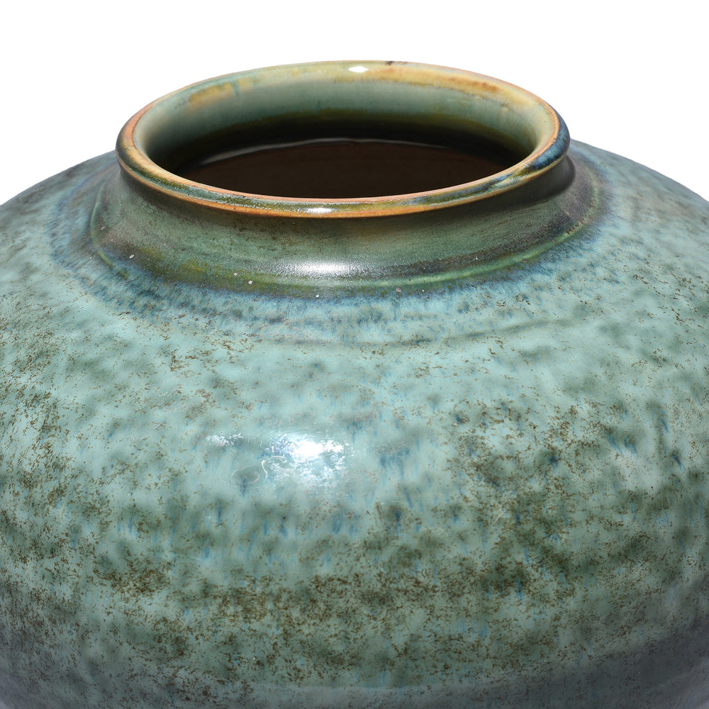 Rim Detail From Chinese Green Glazed Rice Jar  | Indigo Antiques