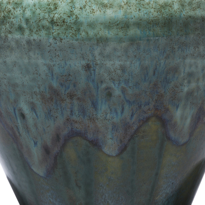 Glaze Detail From Chinese Green Glazed Rice Jar  | Indigo Antiques