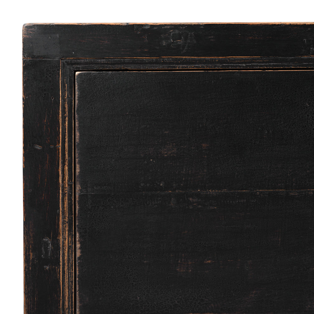Corner Detail From Antique Chinese Black Lacquer Sideboard | Indigo Antiques