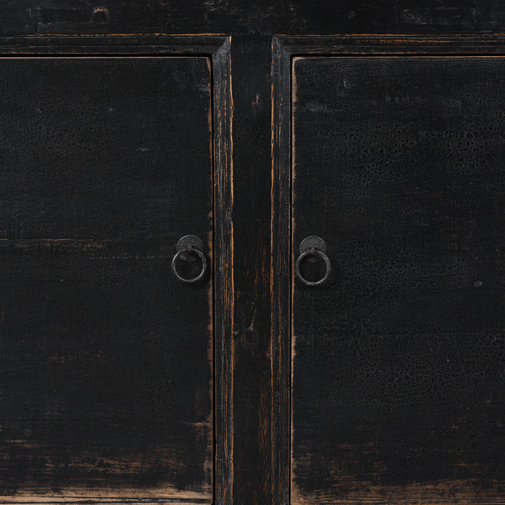 Door Handles Detail From Antique Chinese Black Lacquer Sideboard | Indigo Antiques