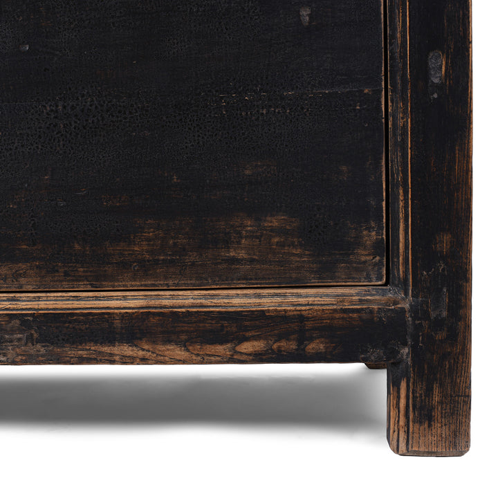 Leg Detail From Antique Chinese Black Lacquer Sideboard | Indigo Antiques