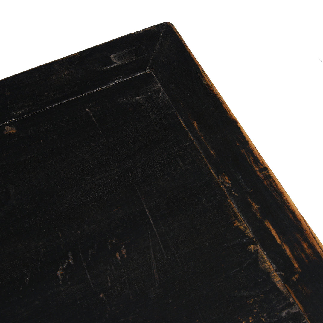 Detail From Top Of Antique Chinese Black Lacquer Sideboard | Indigo Antiques