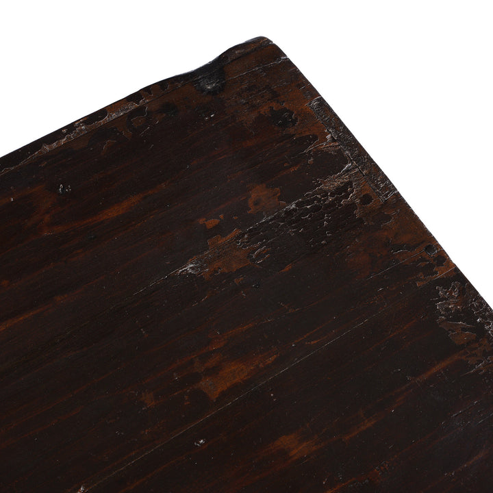 Detail From Surface Of Option 1 Antique Chinese Black Lacquer Kang Cabinet | Indigo Antiques