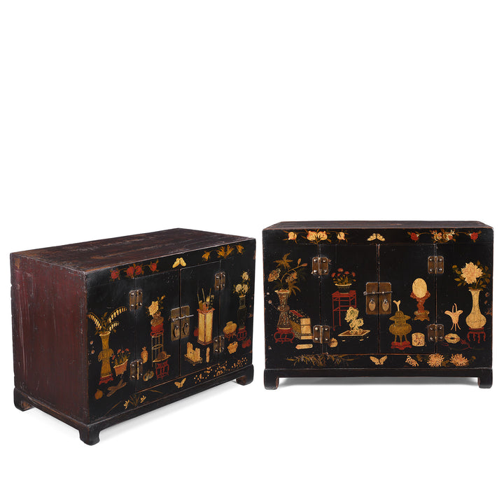Black Lacquer Kang Cabinet From Shanxi - 19th Century