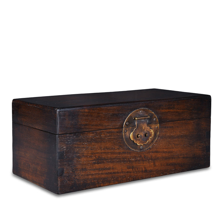 Angled VIew Of Large Chinese Huali Burr Keepsake Box | Indigo Antiques