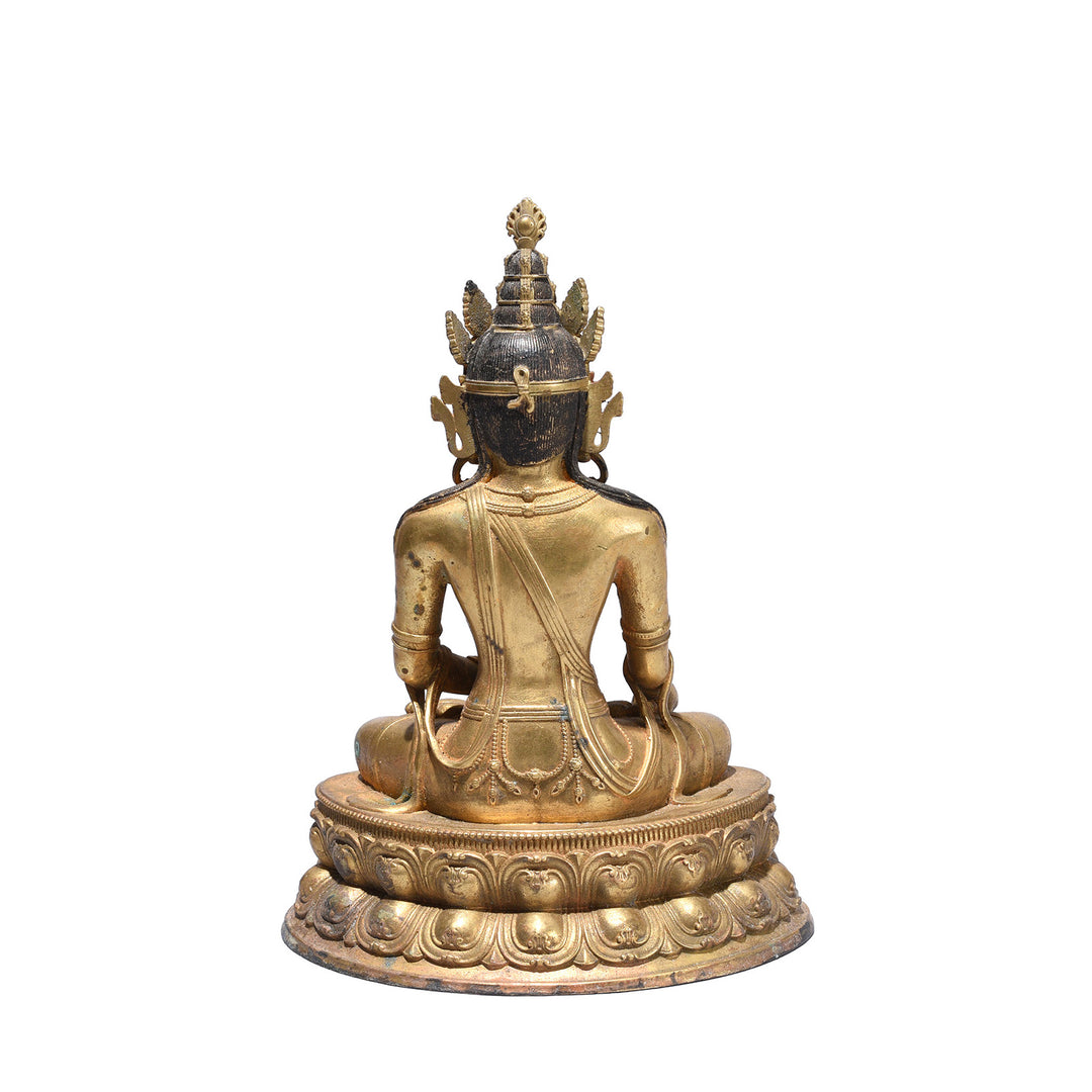 Rear View Of Small Brass Avalokitesvara | Indigo Antiques