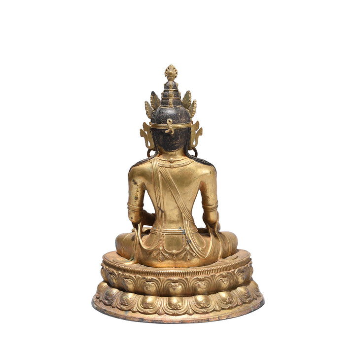 Rear View Of Small Brass Avalokitesvara | Indigo Antiques