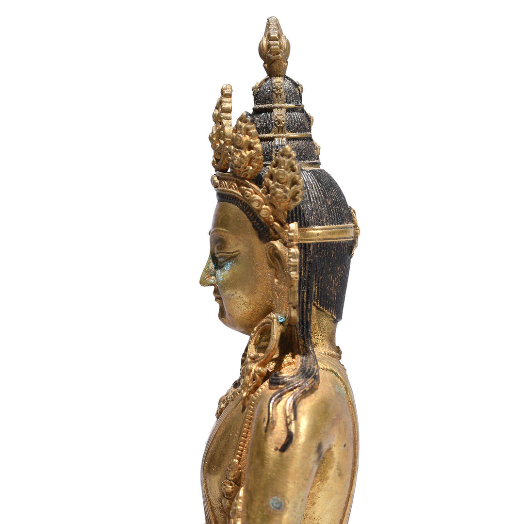 Detail From Small Brass Avalokitesvara | Indigo Antiques