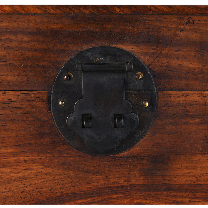 Locking Plate Detail From Small Chinese Huali Burr Keepsake Box | Indigo Antiques