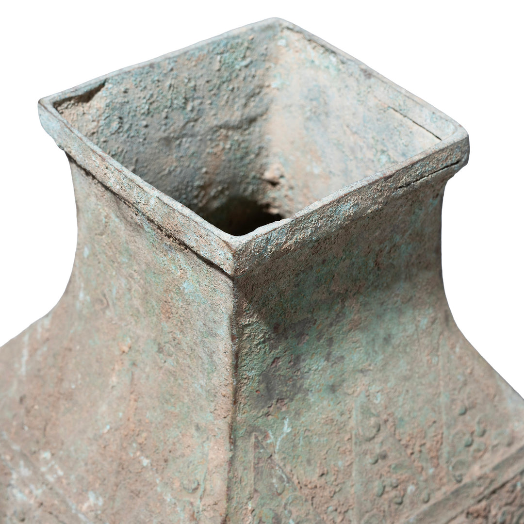 Interior Of Verdigris Bronze Western Zhou Dynasty Style Urn