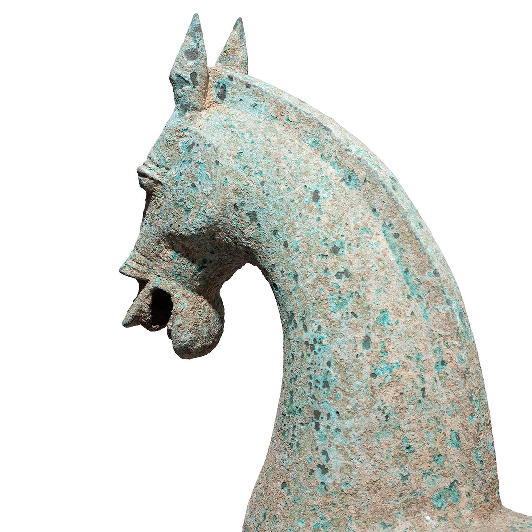 Detail From Reproduction Verdigris Bronze Horse Statue | Indigo Antiques