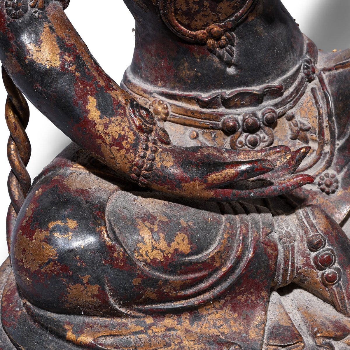 Hands Detail From Chinese Bronze Seated Avalokiteshvara | Indigo Antiques