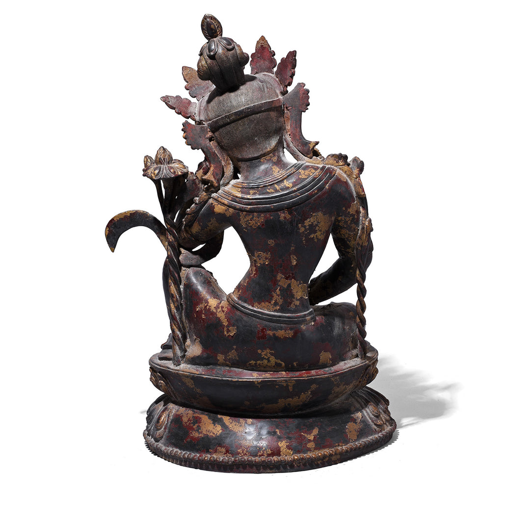 Back Of Chinese Bronze Seated Avalokiteshvara | Indigo Antiques