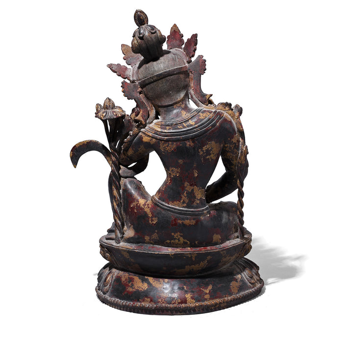Back Of Chinese Bronze Seated Avalokiteshvara | Indigo Antiques
