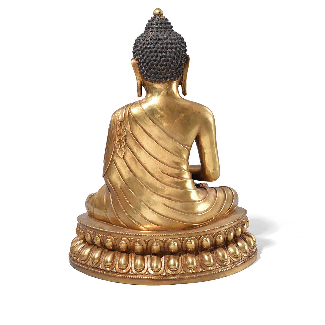 Back Of Chinese Bronze Seated Buddha - Dhyana Mudra | Indigo Antiques