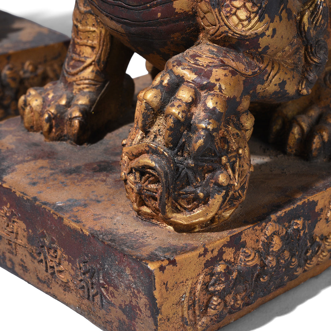 Foot Detail From Chinese Bronze Pair Of Qilin | Indigo Antiques