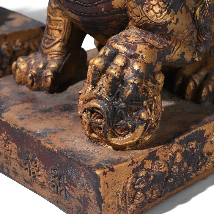 Foot Detail From Chinese Bronze Pair Of Qilin | Indigo Antiques