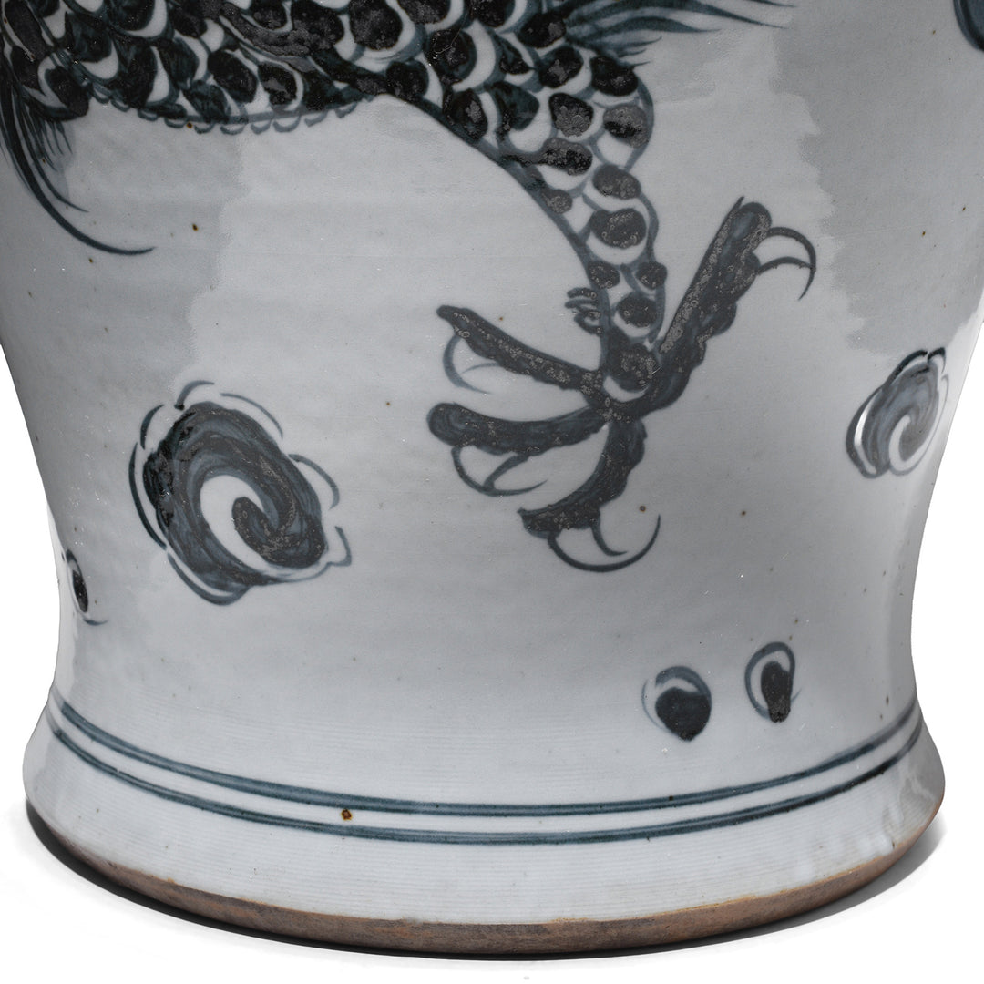 Claw Detail From Porcelain Vase - Ink Blue & White With Dragon Design | Indigo Antiques