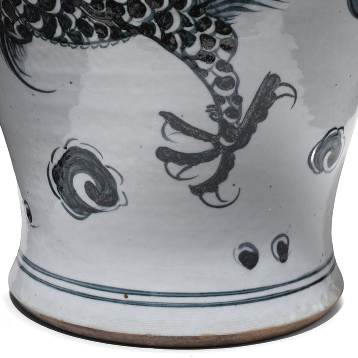 Claw Detail From Porcelain Vase - Ink Blue & White With Dragon Design | Indigo Antiques