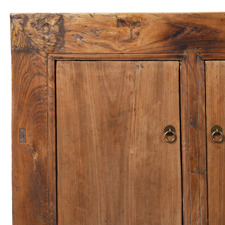 Corner Detail From Antique Mongolian 5 Door Sideboard | Indigo Antiques