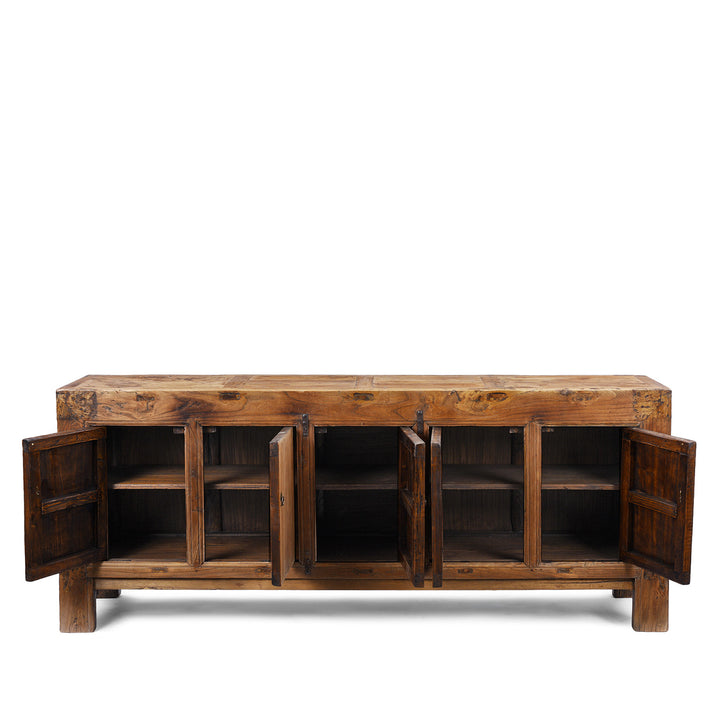 Interior Of Antique Mongolian 5 Door Sideboard | Indigo Antiques