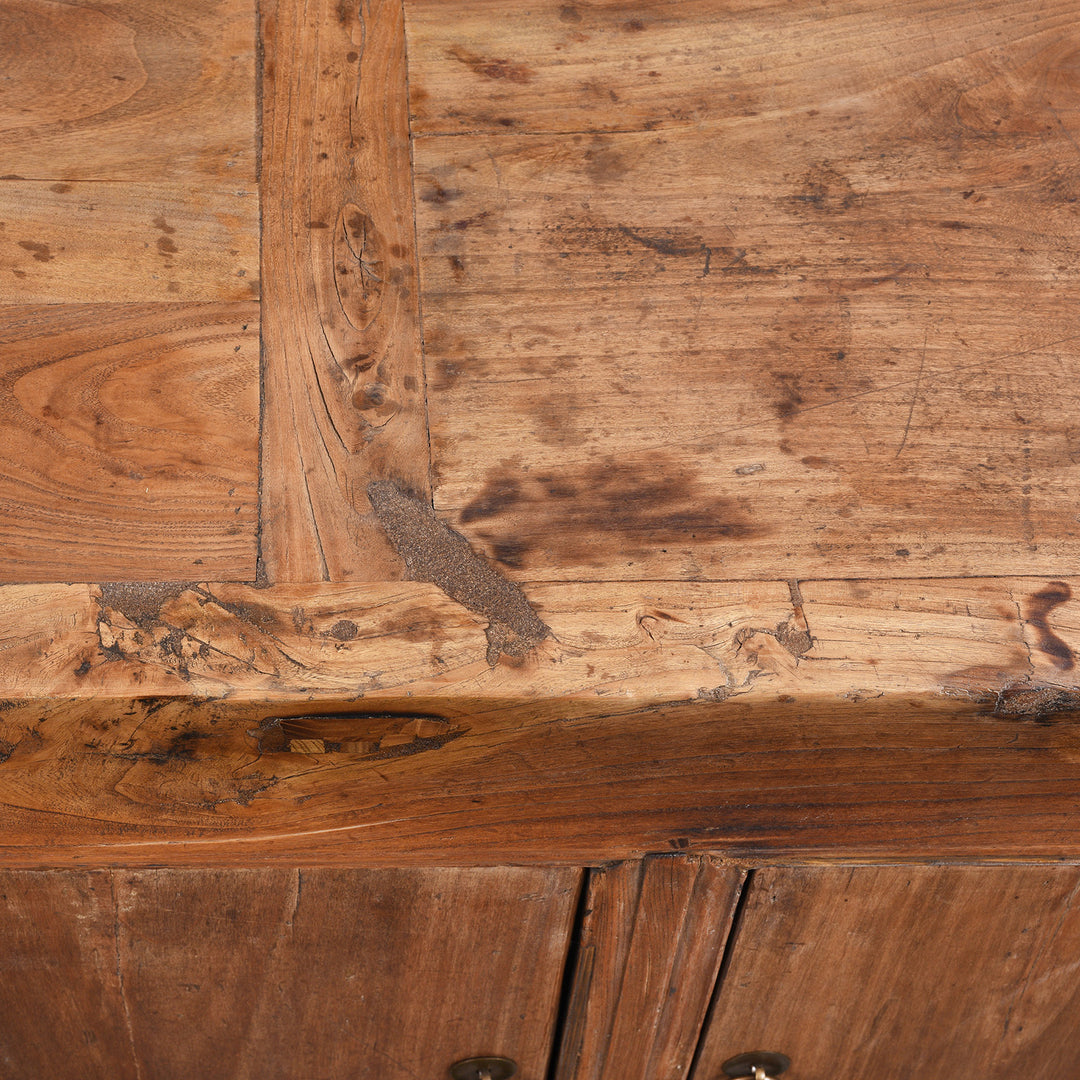 Detail From Surface Of Antique Mongolian 5 Door Sideboard | Indigo Antiques