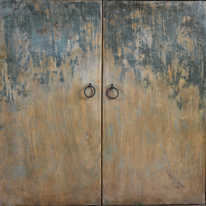 Doors Detail From Antique Chinese Painted Elm & Poplar Sideboard | Indigo Antiques
