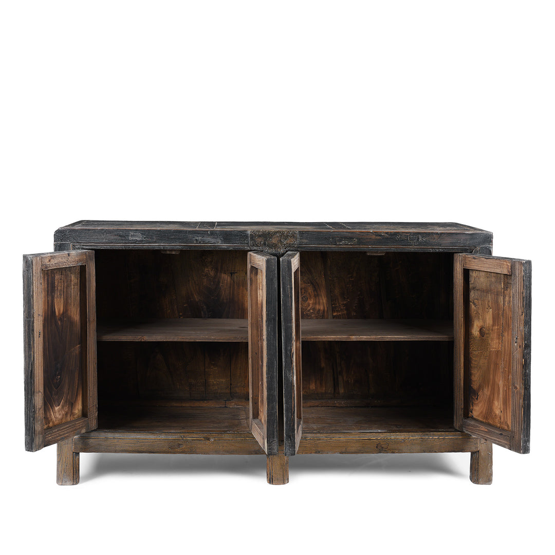 Interior Of Antique Chinese Painted Elm & Poplar Sideboard | Indigo Antiques